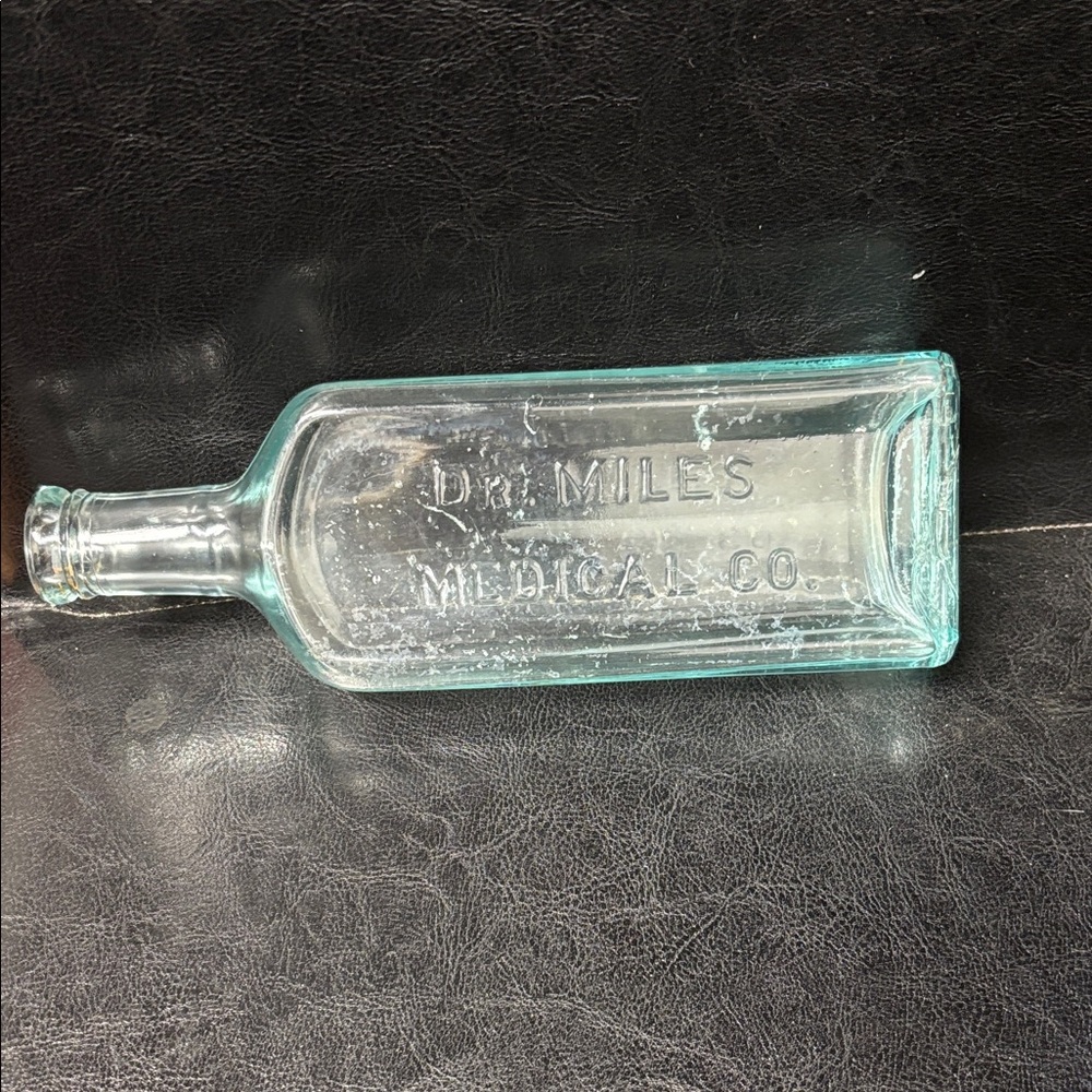 Antique Dr. Miles Medical Co. Glass Bottle - Clear green glass, 1800’s
